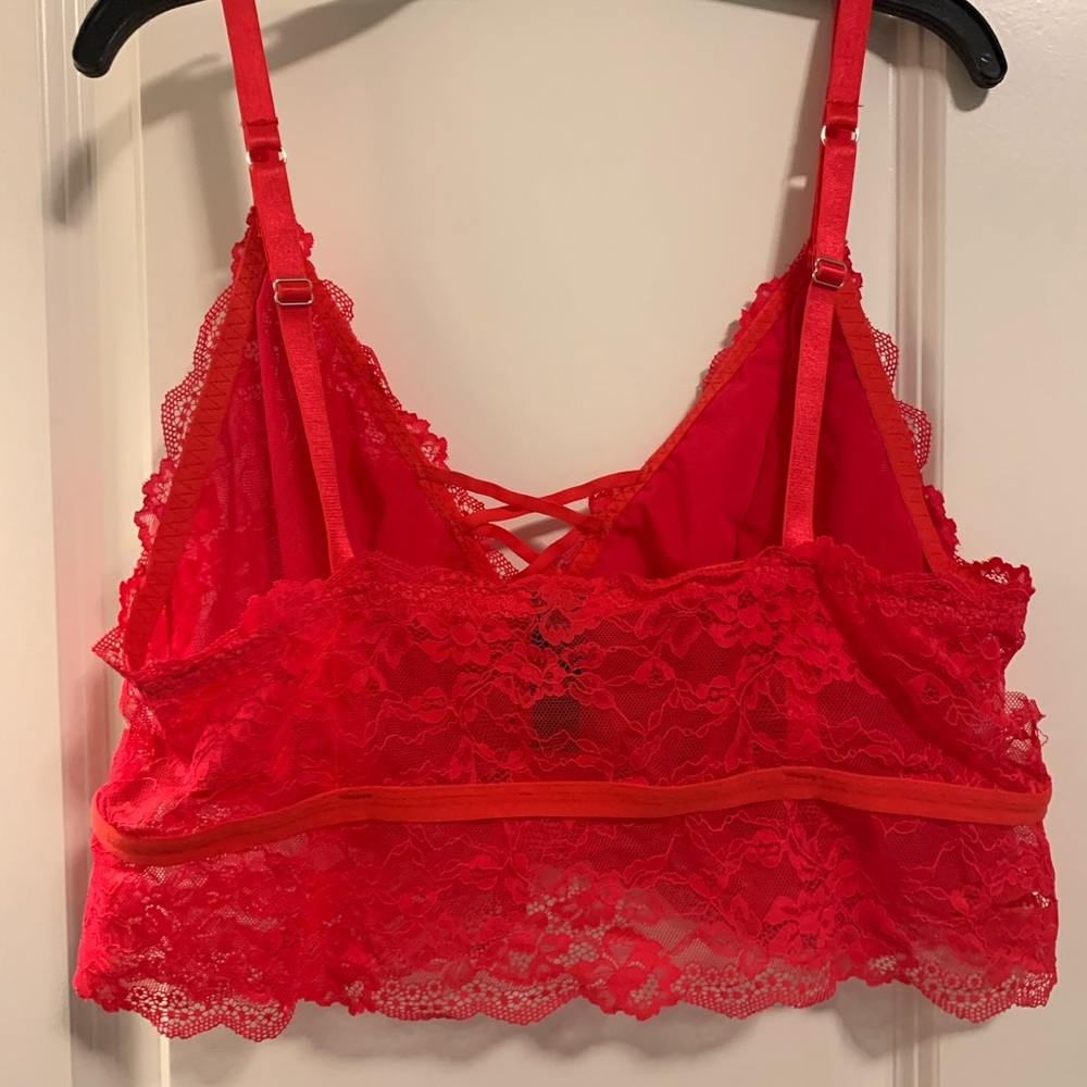 Red lace bralette
